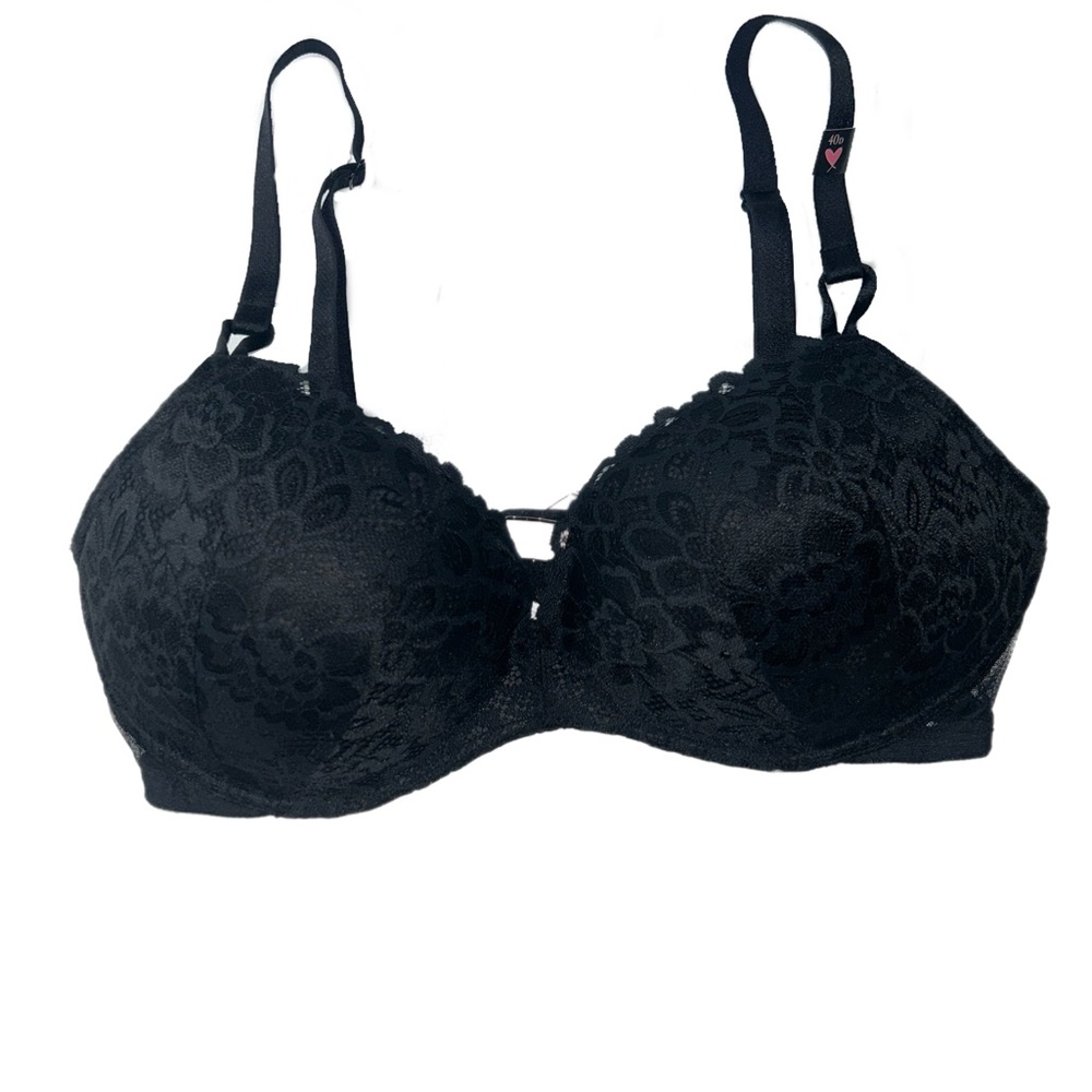 NWT Victoria's Secret Black Lace Bra with Adjustable Straps Sz 40C No Wire